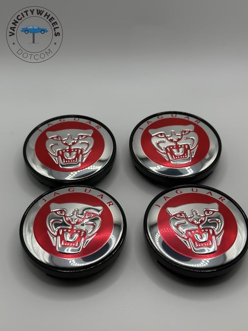 Jaguar 60mm Black Wheel Center Caps Jaguar 60mm Black Wheel Center Caps