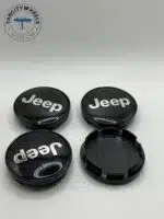 Jeep 60mm Black & Chrome Wheel Center Caps - 4pc Premium Set - Image 4