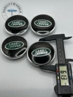 Land Rover 61mm Green & Silver Wheel Center Caps - 4pc Heritage Set - Image 2