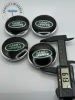 Land Rover 61mm Green & Silver Wheel Center Caps - 4pc Heritage Set - Image 2