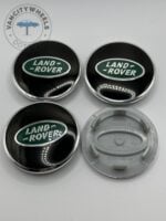 Land Rover 61mm Green & Silver Wheel Center Caps - 4pc Heritage Set - Image 3