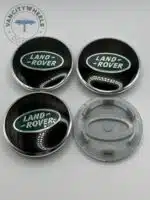 Land Rover 61mm Green & Silver Wheel Center Caps - 4pc Heritage Set - Image 3