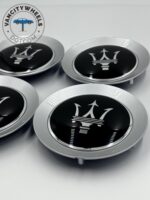 Maserati Ghibli Wheel Center Cap 152mm(58mm) #670013626 - Black/Silver, Maserati Wheel Center Caps - Black (Set of 4) (Copy) - Image 2