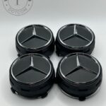 Mercedes Benz 75mm Black Wheel Center Caps