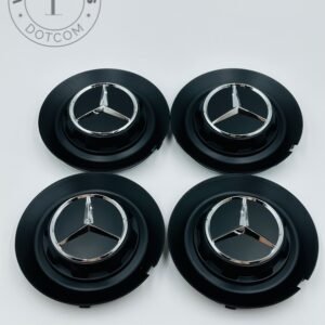 Set of 4 Black Mercedes Benz Alloy Wheel Center Caps 146mm, Black Center Hub Caps for Mercedes Benz 146mm