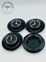 Set of 4 Black Mercedes Benz Alloy Wheel Center Caps 146mm, Black Center Hub Caps for Mercedes Benz 146mm - Image 4