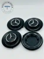 Set of 4 Black Mercedes Benz Alloy Wheel Center Caps 146mm, Black Center Hub Caps for Mercedes Benz 146mm - Image 4
