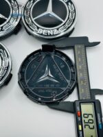 Mercedes Benz Center Hub Caps - Set of 4 Black 75mm - Image 3