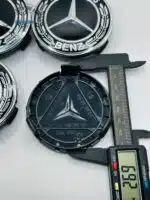 Mercedes Benz Center Hub Caps - Set of 4 Black 75mm - Image 3