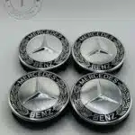 Mercedes-Benz 74mm Black and Chrome Wheel Center Caps