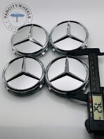 Mercedes-Benz 75mm Chrome Wheel Center Caps - 4pc Set for All Models - Image 2