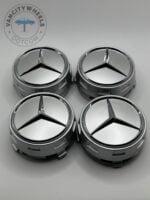 Mercedes-Benz 75mm Gloss Silver Wheel Center Caps