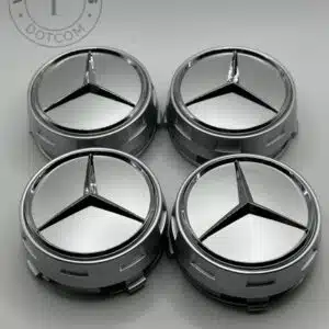 Mercedes-Benz 75mm Gloss Silver Wheel Center Caps