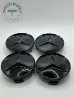 Mercedes-Benz 75mm Gloss Black Wheel Center Caps
