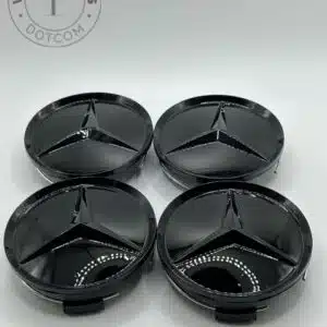 Mercedes-Benz 75mm Gloss Black Wheel Center Caps