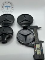Mercedes-Benz 75mm Gloss Black Wheel Center Caps - 4pc Stealth Set - Image 4