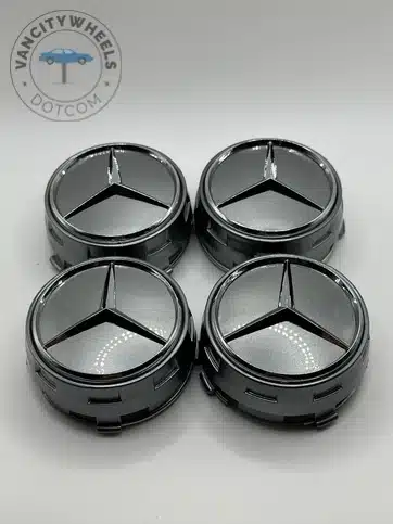 Mercedes-Benz 75mm Gloss Grey Wheel Center Caps