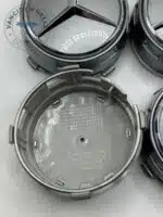 Mercedes-Benz 75mm Gloss Grey Wheel Center Caps - 4pc Set A0004000900 - Image 3