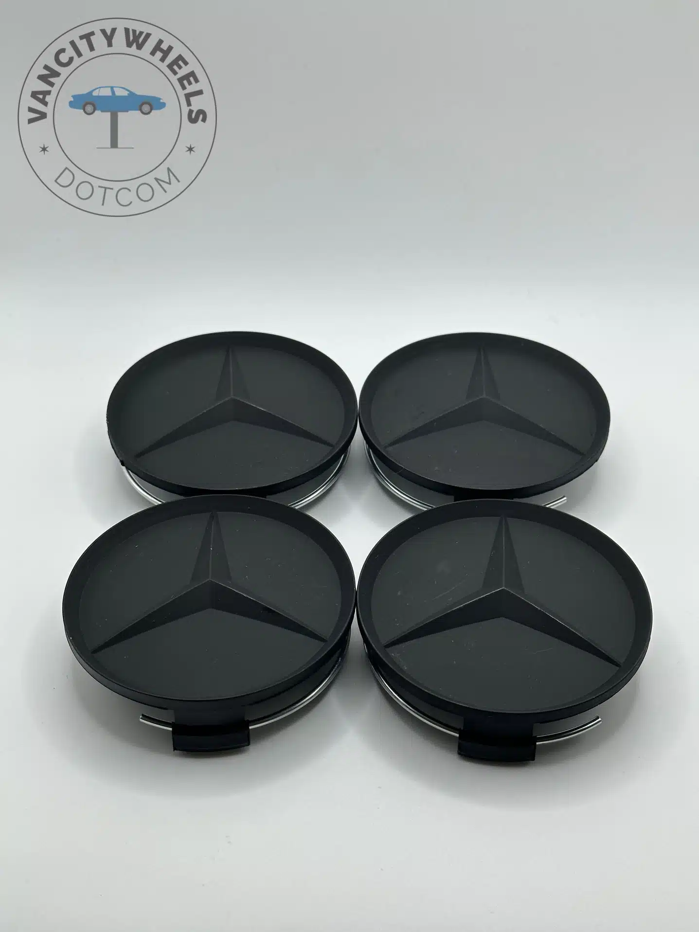 Mercedes-Benz 75mm Matte Black Wheel Center Caps