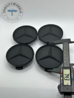 Mercedes-Benz 75mm Matte Black Wheel Center Caps - 4pc Stealth Set - Image 2