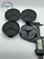 Mercedes-Benz 75mm Matte Black Wheel Center Caps - 4pc Stealth Set - Image 4