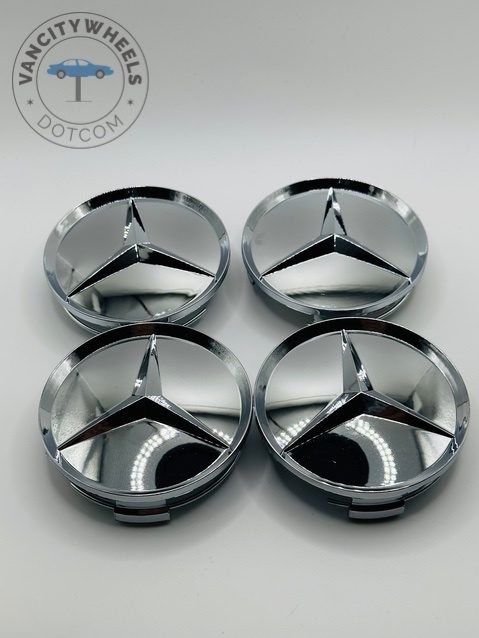 Mercedes-Benz 74mm Chrome Wheel Center Caps Mercedes-Benz 74mm Chrome Wheel Center Caps