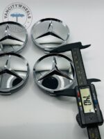 Mercedes-Benz 74mm Chrome Wheel Center Caps - 4pc Set for All Models - Image 2
