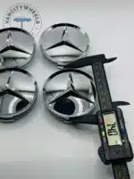 Mercedes-Benz 74mm Chrome Wheel Center Caps - 4pc Set for All Models - Image 2