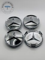 Mercedes-Benz 74mm Chrome Wheel Center Caps - 4pc Set for All Models - Image 3