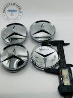 Mercedes-Benz 74mm Chrome Wheel Center Caps - 4pc Set for All Models - Image 4