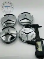 Mercedes-Benz 74mm Chrome Wheel Center Caps - 4pc Set for All Models - Image 4