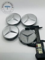 Mercedes Benz Wheel Center Caps - Set of 4 Silver 75mm - Image 4