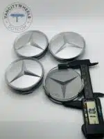 Mercedes Benz Wheel Center Caps - Set of 4 Silver 75mm - Image 4