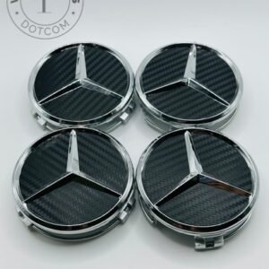 Mercedes-Benz 75mm Black and Grey Wheel Center Caps