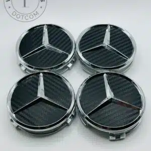 Mercedes-Benz 75mm Black and Grey Wheel Center Caps