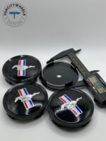 Ford Mustang Wheel Center Caps - 4pcs 75mm Gloss Black Set - Image 2
