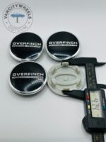 Overfinch 63mm Black & Chrome Wheel Center Caps - 4pc Set for Range Rover - Image 3