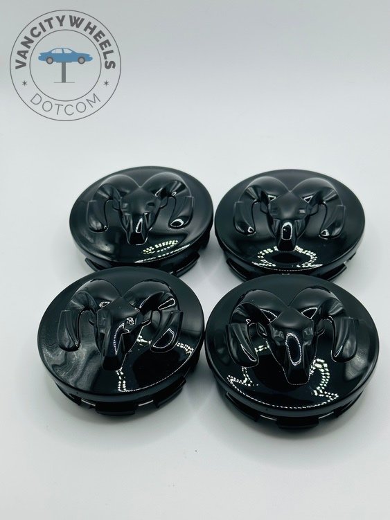 Set Of 4 Dodge Black Alloy Wheel Center Caps 63mm, Center Hub Caps For Dodge 63mm
