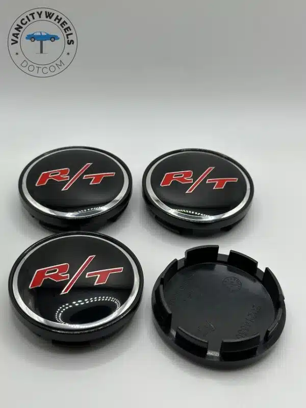 Cap Rt Dodge R/T 60mm Black Wheel Center Caps - 4pc Performance Set