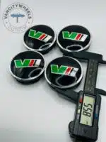 Skoda Wheel Center Caps 56mm - Set of 4 Black/Red/Green vRS Style - Image 2