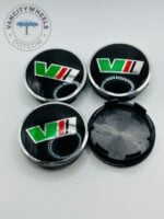 Skoda Wheel Center Caps 56mm - Set of 4 Black/Red/Green vRS Style - Image 3
