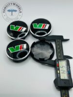 Skoda Wheel Center Caps 56mm - Set of 4 Black/Red/Green vRS Style - Image 4