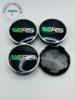 Skoda vRS Wheel Center Caps - Set of 4 Black/Red/Green 56mm | AC326 - Image 3
