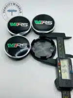 Skoda vRS Wheel Center Caps - Set of 4 Black/Red/Green 56mm | AC326 - Image 4