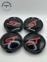 Ford ST 75mm Black Wheel Center Caps - 4pc Gloss Black Performance Set - Image 2