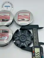 Set Of 4 Seat Silver/red Alloy Wheel Center Caps 63mm, Center Hub Caps For Seat 63mm - Image 2