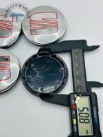 Seat Wheel Hub Center Caps - Set of 4 Silver/Red 55mm - Image 3