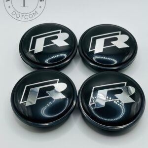 VW R 65mm Black Wheel Center Caps