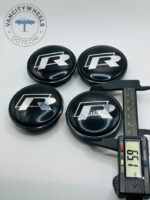 VW R 65mm Black & Chrome Wheel Center Caps - 4pc Set 3B7-601-171 - Image 2