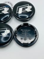 VW R 65mm Black & Chrome Wheel Center Caps - 4pc Set 3B7-601-171 - Image 3